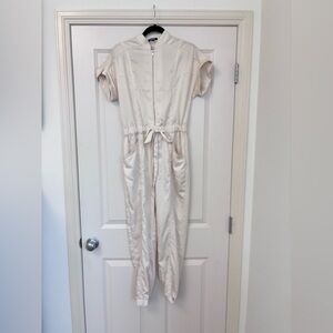 Express Cream Zip-Up Jumpsuit